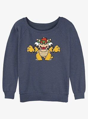 Nintendo Mario Just Bowser Girls Slouchy Sweatshirt