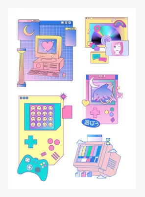 90's Nostalgia Gamer Kiss-Cut Sticker Sheet