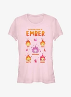 Disney Pixar Elemental Expressions Of Ember Girls T-Shirt