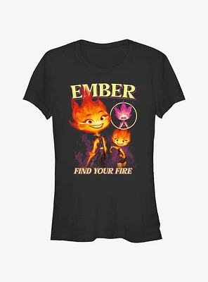 Disney Pixar Elemental Ember Find Your Fire Girls T-Shirt