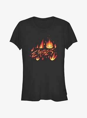 Disney Pixar Elemental Ember Element Badge Girls T-Shirt