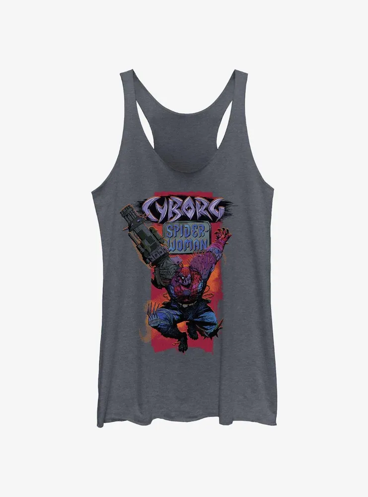 Marvel Spider-Man: Across The Spiderverse Cyborg Spider-Woman Badge Womens Tank Top