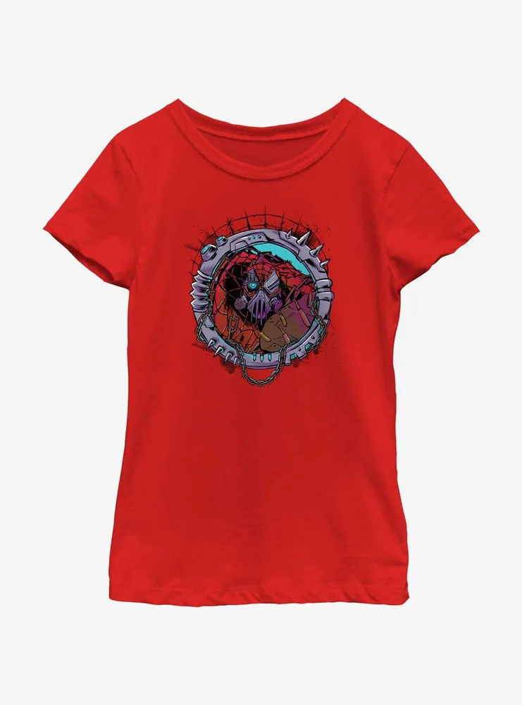 Marvel Spider-Man: Across The Spiderverse Cyborg Spider-Woman Badge Youth Girls T-Shirt