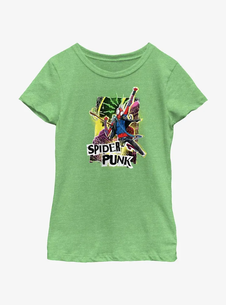 Marvel Spider-Man: Across The Spiderverse Spider-Punk Poster Youth Girls T-Shirt