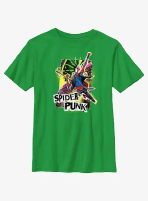 Marvel Spider-Man: Across The Spiderverse Spider-Punk Poster Youth T-Shirt