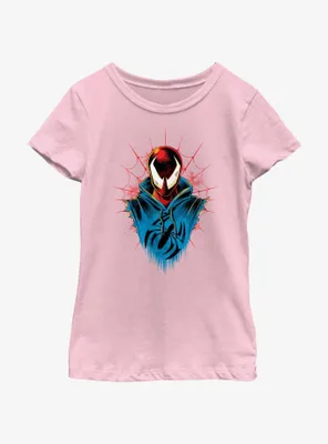 Marvel Spider-Man: Across The Spiderverse Scarlet Spider Head Youth Girls T-Shirt