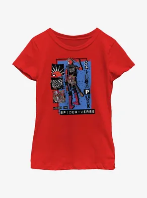 Marvel Spider-Man: Across The Spiderverse Punk Power Spider-Punk Youth Girls T-Shirt