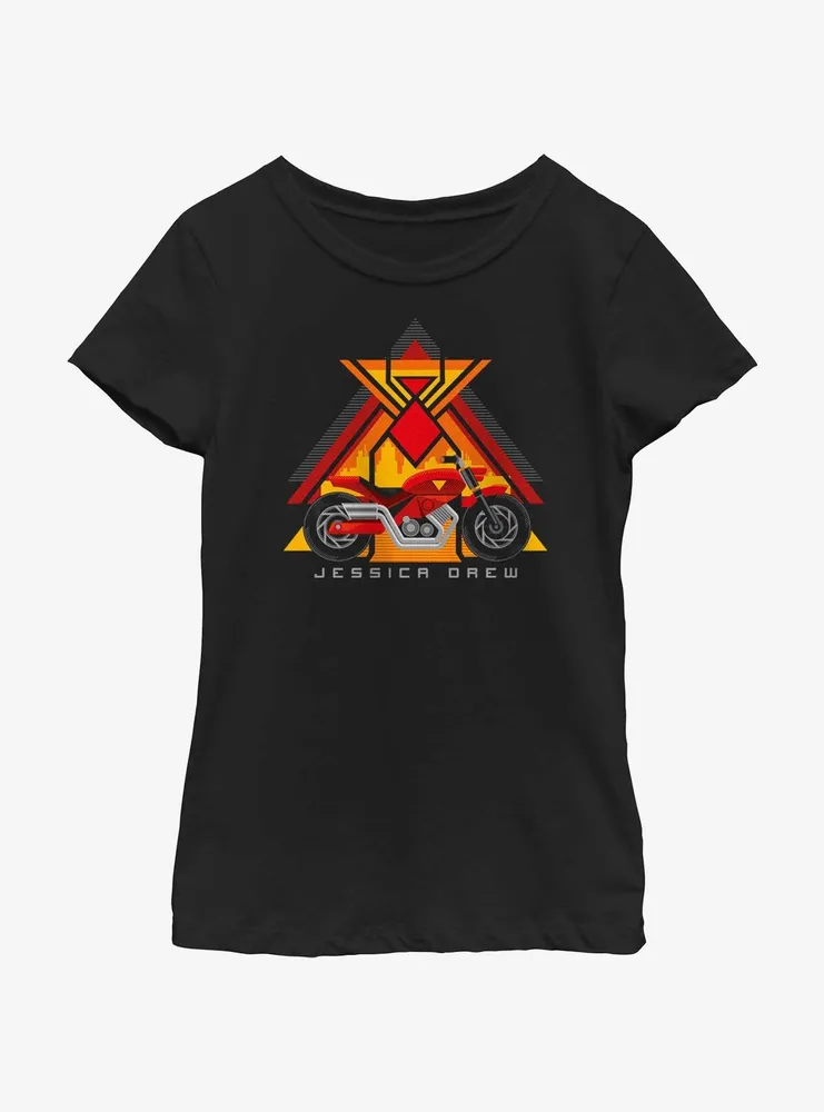 Marvel Spider-Man: Across The Spiderverse Jessica Drew Motorbike Youth Girls T-Shirt