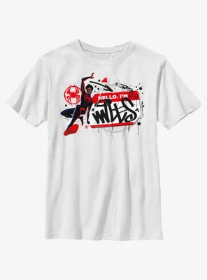 Marvel Spider-Man: Across The Spiderverse Miles Name Tag Youth T-Shirt