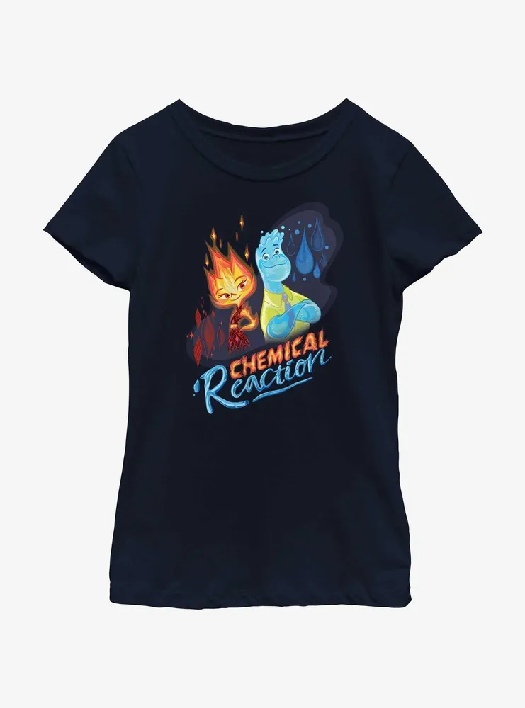 Disney Pixar Elemental Chemical Reaction Ember & Wade Youth Girls T-Shirt