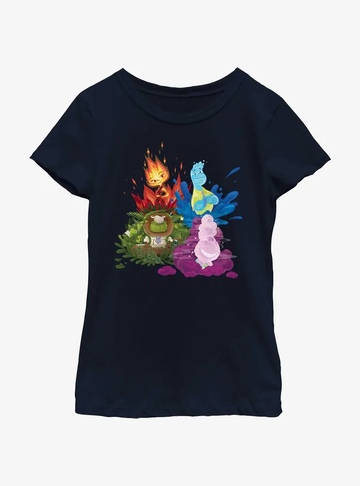 Disney Pixar Elemental Ember Wade Fern & Gale Youth Girls T-Shirt