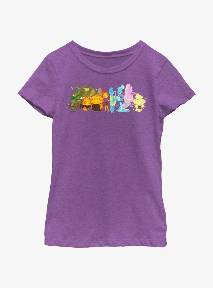 Disney Pixar Elemental Big Groupshot Youth Girls T-Shirt