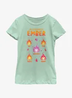 Disney Pixar Elemental Expressions Of Ember Youth Girls T-Shirt