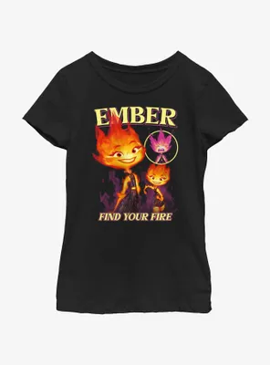 Disney Pixar Elemental Ember Multipose Hero Youth Girls T-Shirt