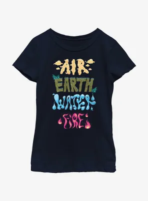 Disney Pixar Elemental Text Stack Youth Girls T-Shirt