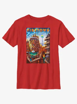 Disney Pixar Elemental Firetown Element City Poster Youth T-Shirt