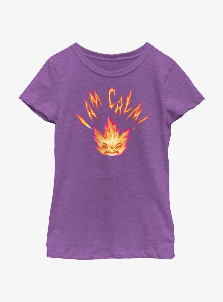 Disney Pixar Elemental I Am Calm Ember Youth Girls T-Shirt