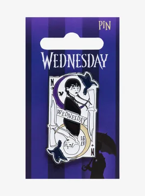 Wednesday Split Wednesday Addams Playing Card Enamel Pin - BoxLunch Exclusive