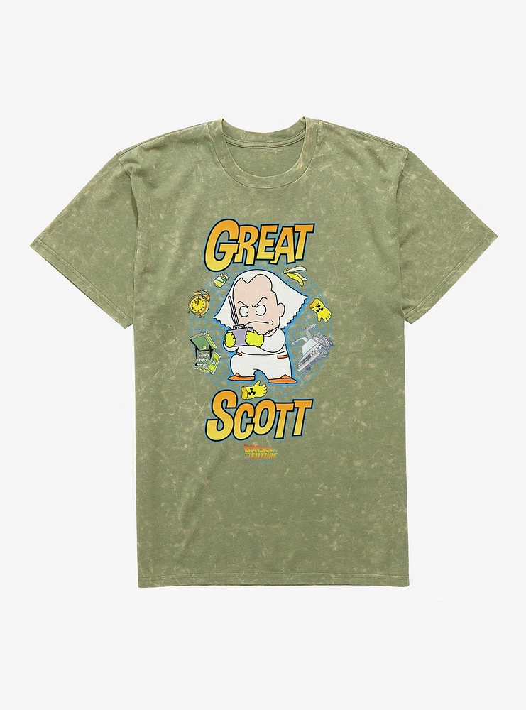 Back To The Future Anime Great Scott Mineral Wash T-Shirt