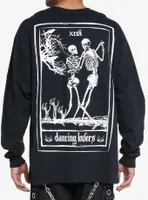 Dancing Skulls Tarot Card Long-Sleeve T-Shirt