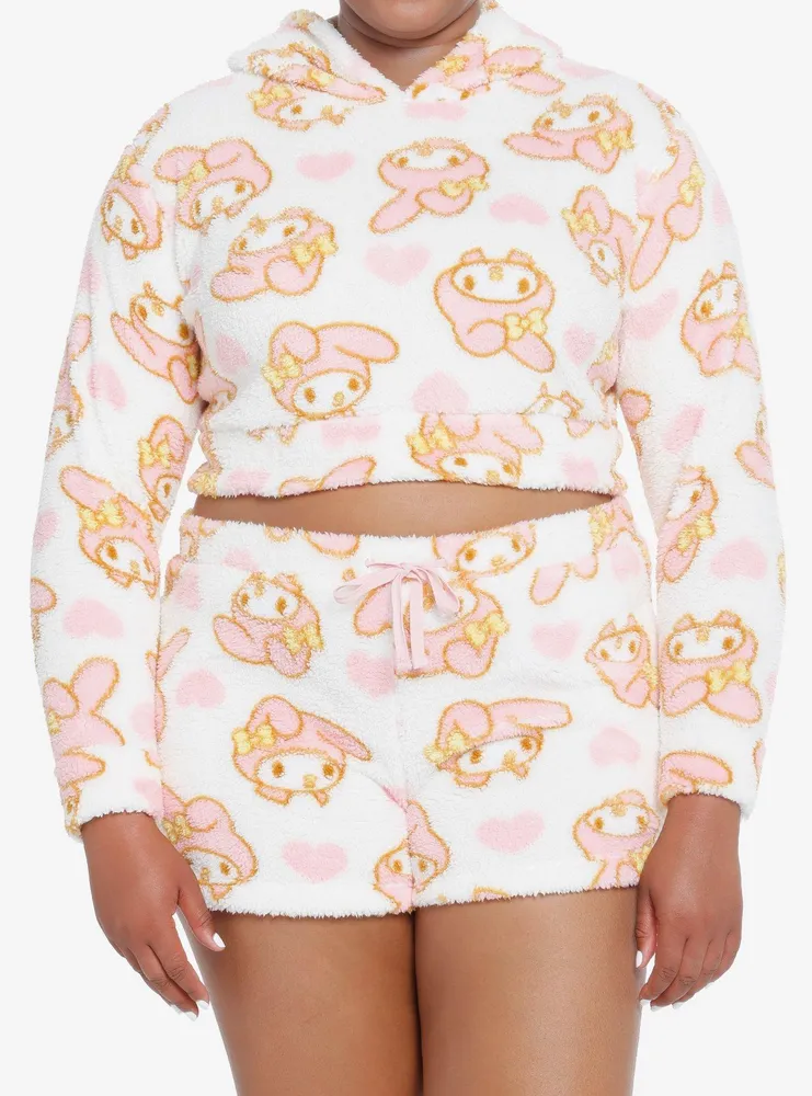 Hot Topic My Melody Allover Print Sherpa Girls Lounge Set Plus