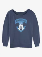 Disney100 Mickey Mouse Club Shield Womens Slouchy Sweatshirt