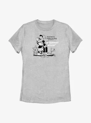 Disney100 Mickey Mouse Steamboat Willie Womens T-Shirt