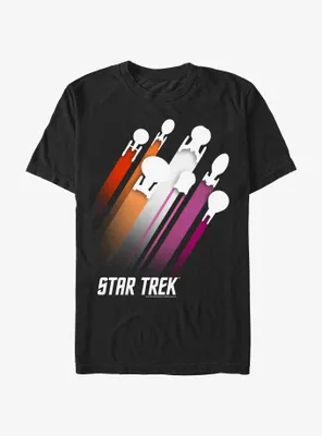 Star Trek Lesbian Flag Streaks Pride T-Shirt