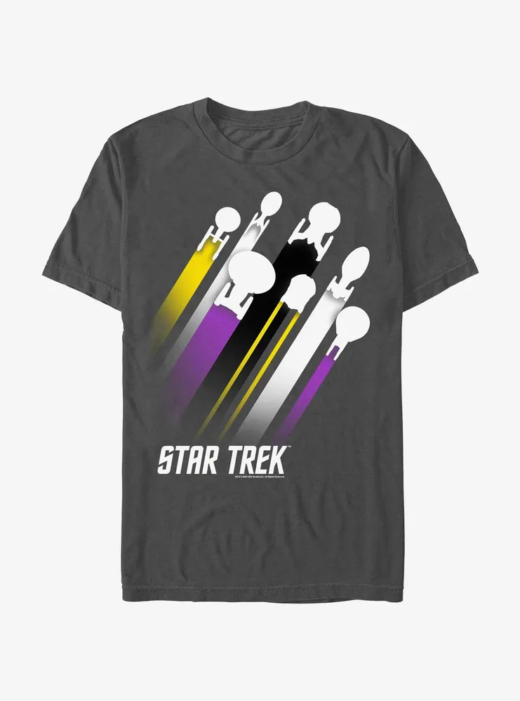 Star Trek Nonbinary Flag Streaks Pride T-Shirt