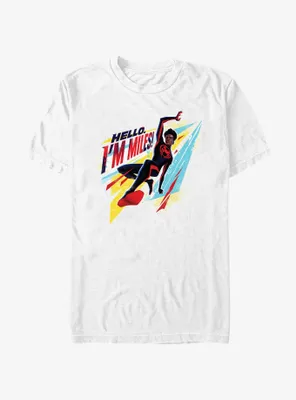 Marvel Spider-Man: Across The Spiderverse Hello I'm Miles T-Shirt
