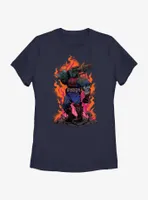 Marvel Spider-Man: Across The Spiderverse Cyborg Rising Flames Womens T-Shirt