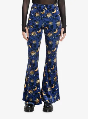 Celestial Velvet Bell Bottom Leggings