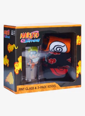 Naruto Shippuden Pint Glass & Socks Gift Set