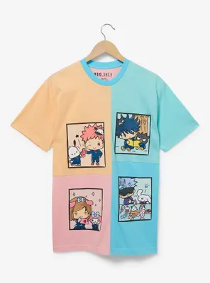 Jujutsu Kaisen x Hello Kitty and Friends Colorblock Character Portraits T-Shirt - BoxLunch Exclusive