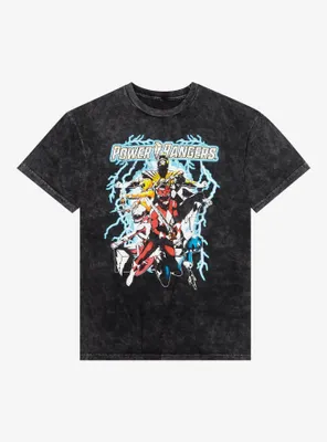 Mighty Morphin Power Rangers Lightning Vintage Dark Wash T-Shirt