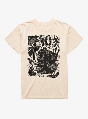Studio Ghibli Howl's Moving Castle Icons Mineral Wash T-Shirt