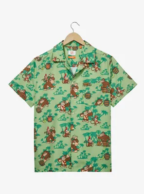 Opposuits Nintendo Donkey Kong & Diddy Allover Print Woven Button-Up - BoxLunch Exclusive