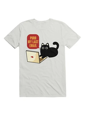Purr My Last Email Black Cat T-Shirt