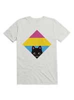 Peeking Cat Pan Square Flag T-Shirt