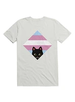 Peeking Cat Trans Square Flag T-Shirt