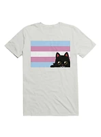 Peeking Cat Trans Flag T-Shirt