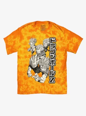 Dragon Ball Z Super Saiyans Orange Tie-Dye T-Shirt