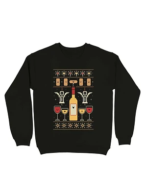 Wine Christmas Ugly Sweater Pattern Sweatshirt