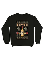 Wine Christmas Ugly Sweater Pattern Sweatshirt