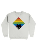 Peeking Cat Rainbow Pride Square Flag Sweatshirt