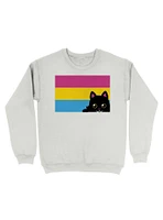 Peeking Cat Pan Flag Sweatshirt