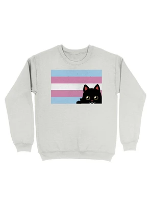 Peeking Cat Trans Flag Sweatshirt