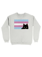 Peeking Cat Trans Flag Sweatshirt