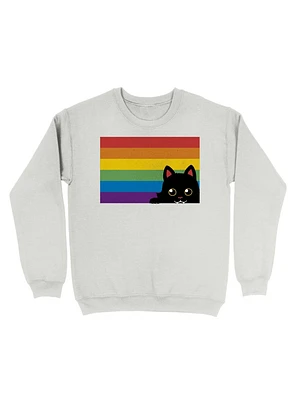 Peeking Cat Rainbow Pride Flag Sweatshirt