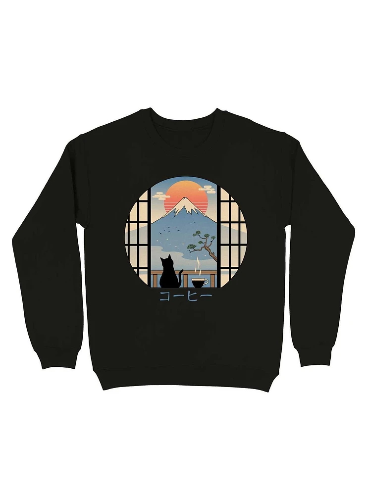 Coffee Cat Mt. Fuji Sweatshirt